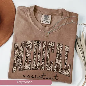 Comfort Colors Leopard Medical Assistant Shirt, Medical Assistant Shirt, Assistant Casual Graphic Short Sleeve T-Shirt, Nurse Appreciation Gift