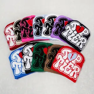 1pc Men's "TOP TIER" Knit Beanie For Autumn And Winter, Warm Knitted Winter Hats