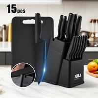 15-piece black knife set