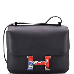 Pre-owned HERMÈS material Messenger Bags Hermes Constance Bag Swift with Marble Enamel 24 by Rebag