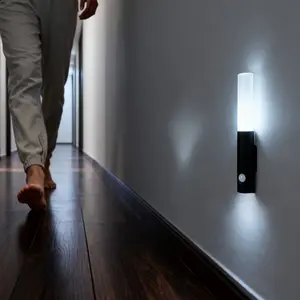 Magnetic Wall Lamp Charging Night Light, Auto on When People Come, Bedside Lamp for Bedroom Living Room Bathroom Smart Home