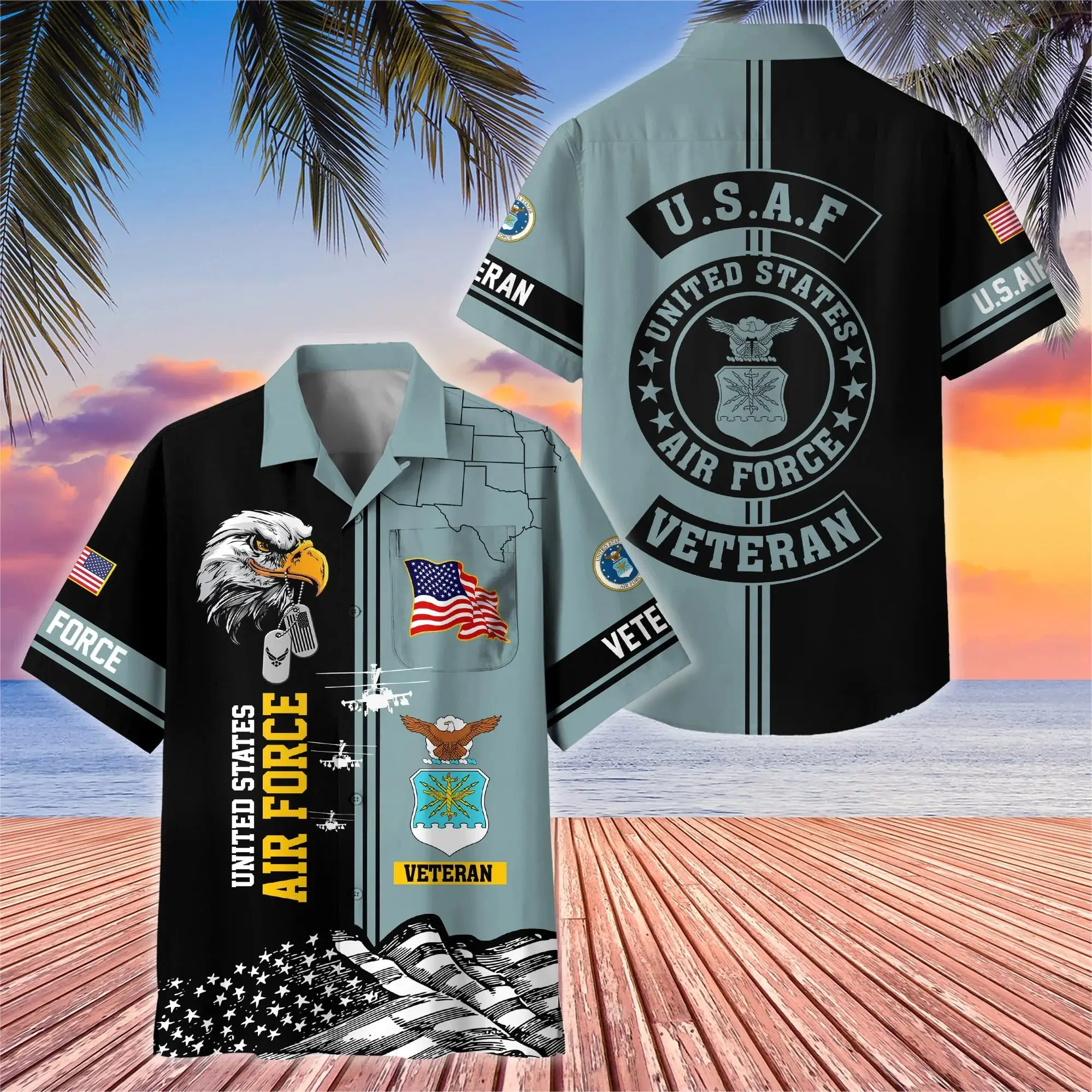 Premium US Veterans Hawaiian Shirt With Pocket DUCAP110012