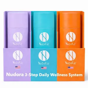 Nudora 3-Step Daily Wellness System (Orange + Purple + Green) | Metabolism + Stress, Sleep &  Gut Balance | Probiotic + Botanical Blend | Women & Men Menopause Supplement Natural Supplements
