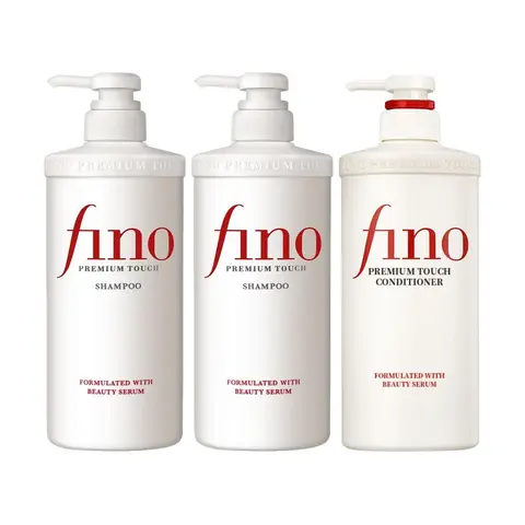 FINO Hair Care Set - 2x550ml Shampoo & Conditioner for Damaged Hair Repair Cleansing Haircare Moisturizing Smooth Gentle Nourishing Repairing Silky