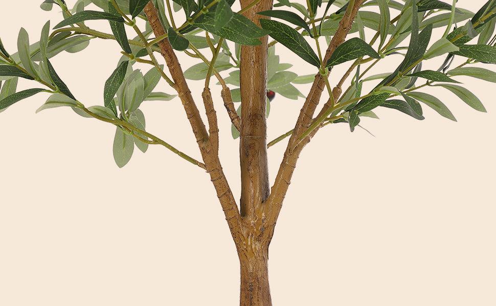 【GARVEE】Artificial Olive Trees in 4.25FT, 5FT, and 6FT Heights with Realistic Fruits, Natural Wood and PE Trunks, Adjustable Branches, Easy Assembly, and Safe Materials for Home and Office Decor