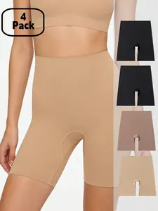 Women's High-Waisted Slim Fit Leggings, Comfortable Seamless Breathable Casual Underwear, Four-Piece Set, All-Season Wear