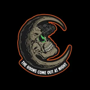 Night Ops Skull Moon Sticker, Dark Tactical Aesthetic Vinyl Decal