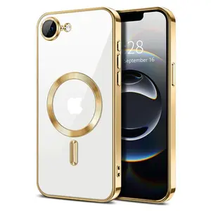 Magnetic for iPhone 17Air 16 15 14 13 12 11 Pro Max 7 8Plus XS XR SE Case Camera Lens Protector Shockproof Protective Phone Case Soft Electroplated Magnetic Cover