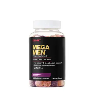 GNC Mega Men Gummy Multivitamin, Mixed Berry, 120 Gummies, Healthcare Supplement