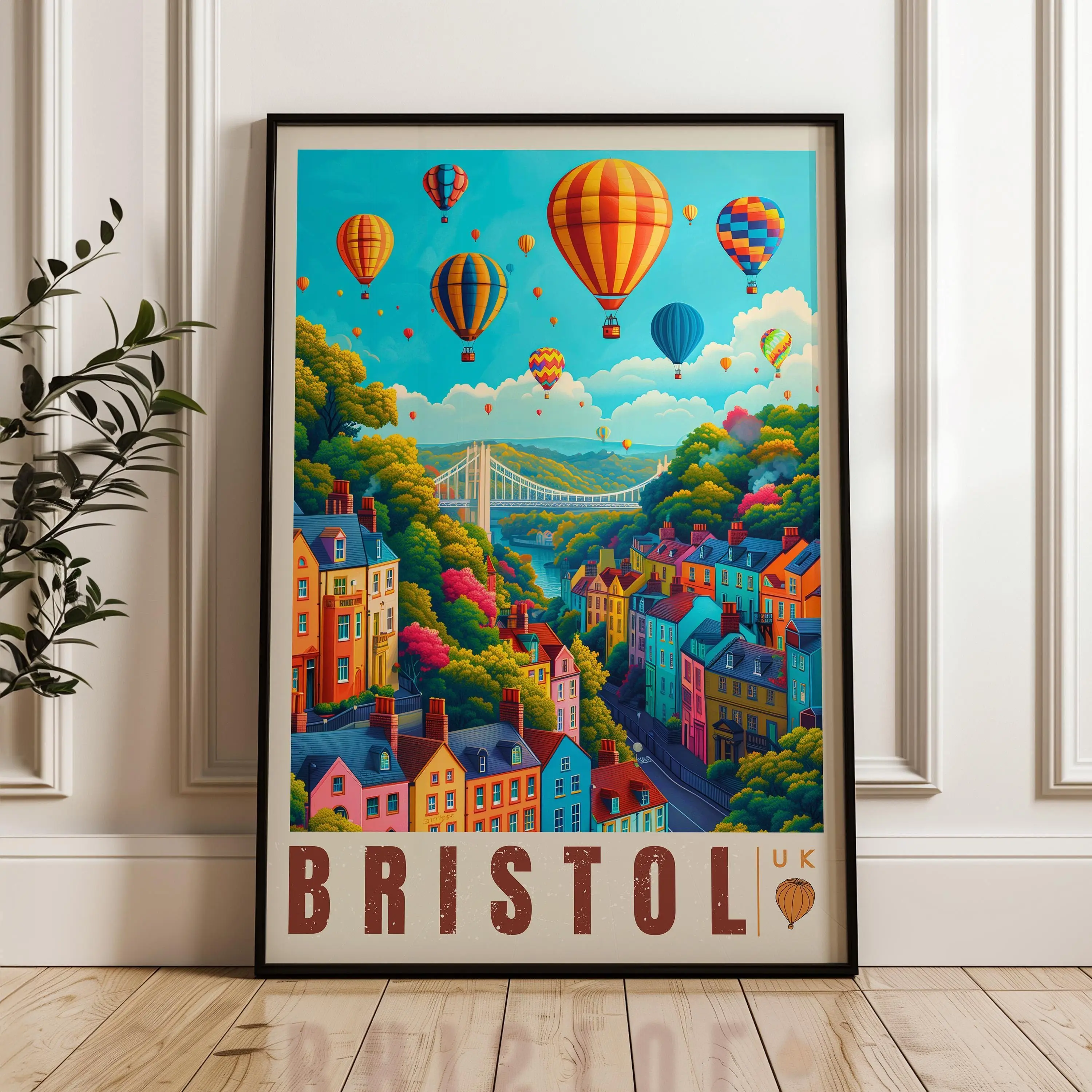 Bristol Balloon Fest Travel Poster: England Wall Art Print
