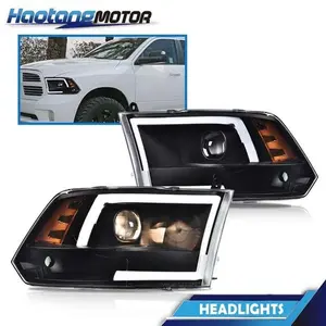 CROSSDESIGN Black LED Tube Projector Headlights Lamps Fit For 09-12 Dodge Ram 1500 2500 3500 CROSSDESIGN Black LED Tube Projector Headlights Lamps Fit For 09-12 Dodge Ram 1500 2500 3500