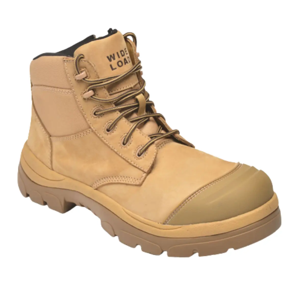 Men's 6inch Composite Toe Work Boot - Wheat Wide Load 690WZC - Side Zip and Lace Closure, Extra Wide Toe Box Safety Boot