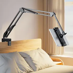 360° Rotating Phone Mount, Multi-Application Tablet & Phone Stand, Desktop Aluminum Arm Tablet Holder for Home, Adjustable Tablet Stand