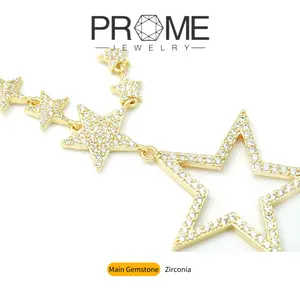 (CN114)Star-shaped Zircon Pendant Necklace(48CM)