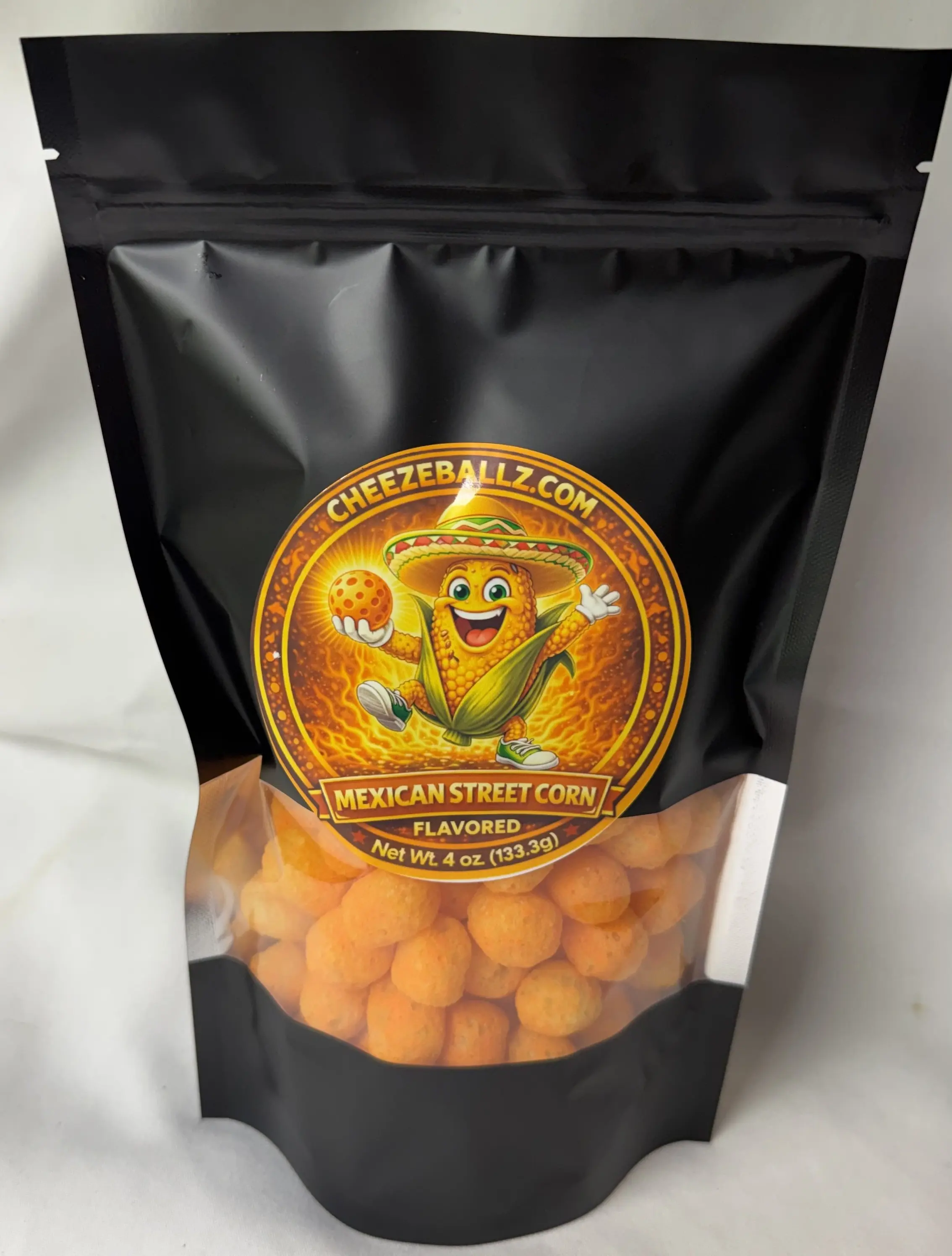 Mexican Street Corn - Gourmet Flavored Cheese Ball Puffs - 4 oz. Bag (Cheesy Snack, Crispy, & Crunchy Goodness!!)