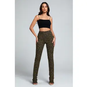 Knitted striped slim Pants Clothes Comfort