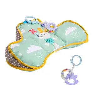 Ergonomic Tummy Time Cushion for 2-6 Months Old Babies - Detachable, with Teether Toys, Baby Accessories, Supports Natural Development, Enhances Parenting Convenience, Comfortable Playgym Accessory