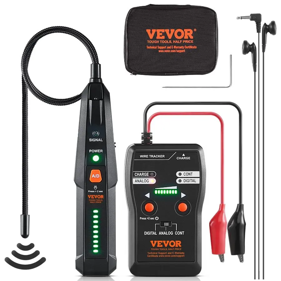 fathersdaygift  VEVOR Subterranean Wire Locator, Up to 6.5 FT Detection Depth, Earphone-Included Cable Tracer and Break Detector, 3280 FT Detection Range, Ideal for Locating Hidden Pet Fences and Sprinkler Valves