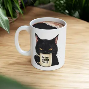 Is He Dead Yet Coffee Cup, Cat FDT Anti Trump Tea Cup, Subtle FDT Not My President Trending Mug