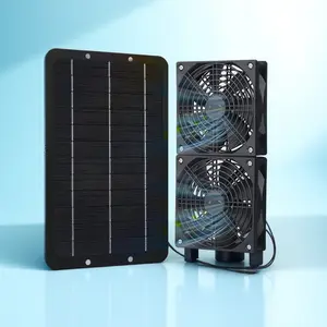 Solar-Powered Dual Fan Ventilation System, Waterproof & Quiet, No Outlet Needed, Easy Install for Home Coops, Greenhouses, Pet Houses. Energy-Efficient High-Power Exhaust Cooling for Sheds, Garages, RVs & Multi-Space Use.