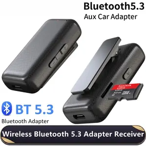 Bluetooth 5.3 Adapter Dongle 3.5mm AUX Jack for Wired Headphones TV Car Speaker MP3 Player Audio Receiver with Hands-free Calling & Navigation