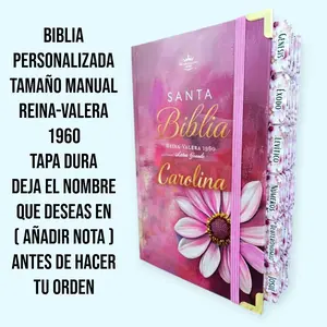 BIBLIA Rosa Floral Reina-Valera 1960 Tapa Dura