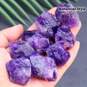 1/2 lb Bulk Lot Rough Natural Amethyst (Brazil) Premium Grade Rock Tumbling 8 oz
