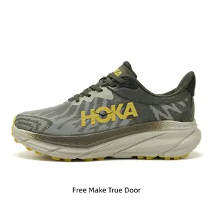 Trending Olive Khaki Camo Marathon Sneakers Deep Lug Non Slip Yellow Rubber Tread Wave Cushion Midsole All Terrain All Weather Hiking Jogging Shoes Unisex