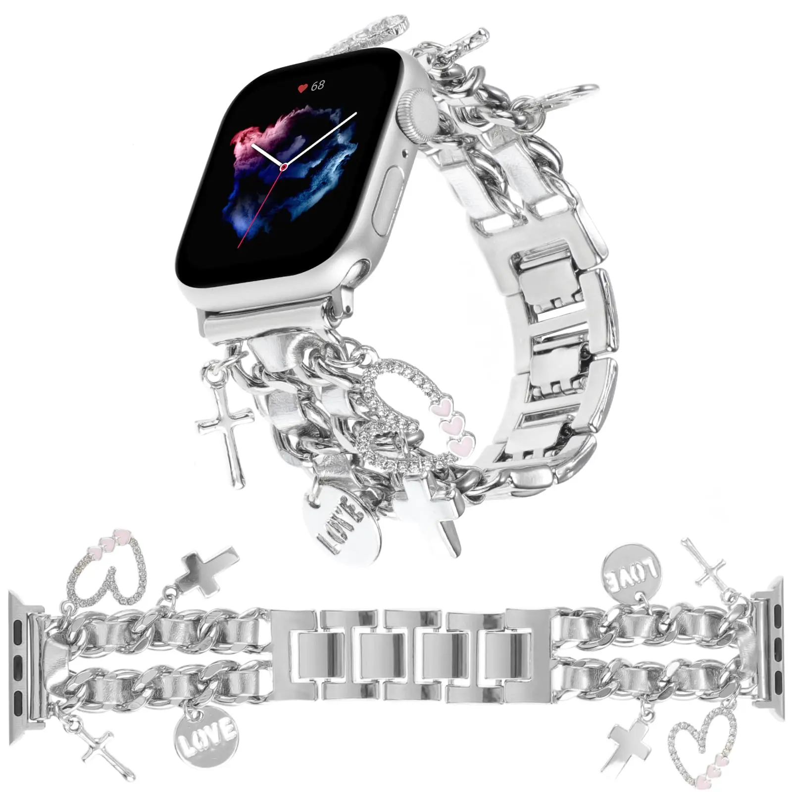 Silver+Silver Leather