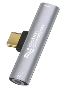 CableCreation USB-C to 3.5mm Audio & PD Charging Adapter, 2-in-1 Headphone Jack for Type-C Devices Electronic Charger Connector