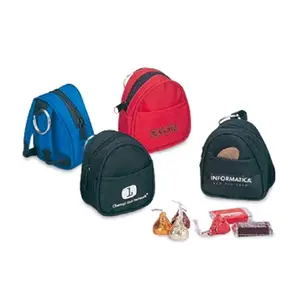 T-A Premium  2.75 x 3 x 1.5 in. Mini BackPack Coin Pouch Holder - Black, Blue & Red