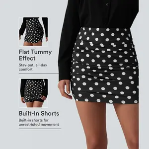 【Creator’s Pick】Halara High Waisted Tummy Control Ruched Curved Hem Bodycon 2-in-1 Printed Mini Skirt