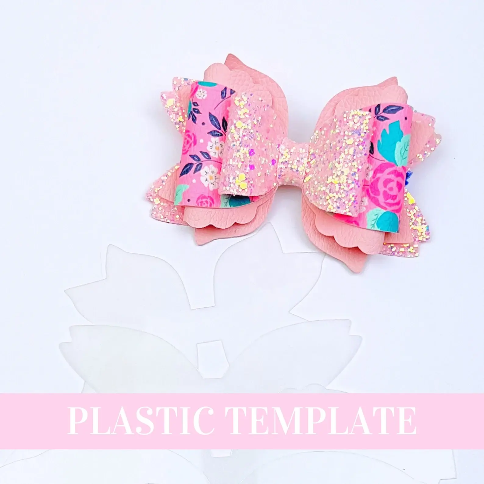 Bow # 129 Plastic Hair Bow Template - 5 sizes - Hair Bow Template Plastic Trace and Cut Template