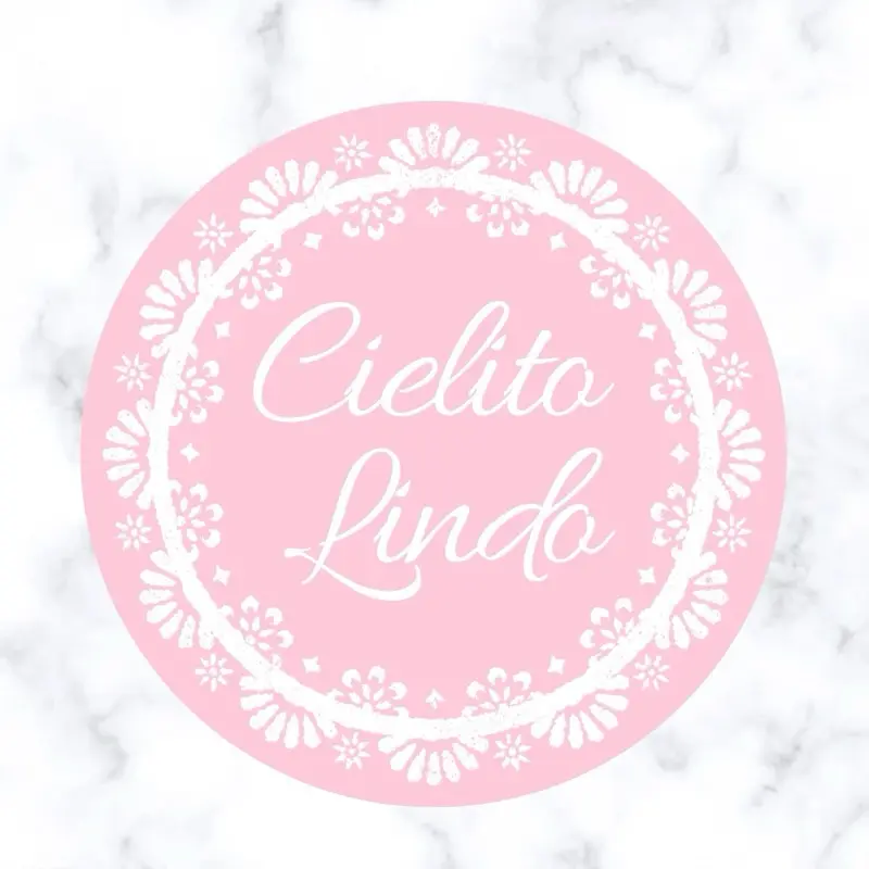Pink Cielito Lindo Girl Baby Shower Stickers Party Favor Labels Mexican Talavera Theme Papel Picado Matte or Glossy Finish