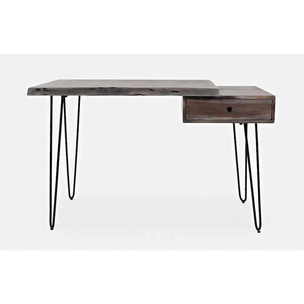 Nature's Edge Solid Acacia Wood Desk with Single Drawer, Generous Size, Modern Warm Style, Solid Finish - Commercial Office Furniture
