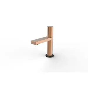 Aquamoon Barcelona Collection Single Lever Bathroom Vanity Faucet Rose Gold/Matte Black Finish