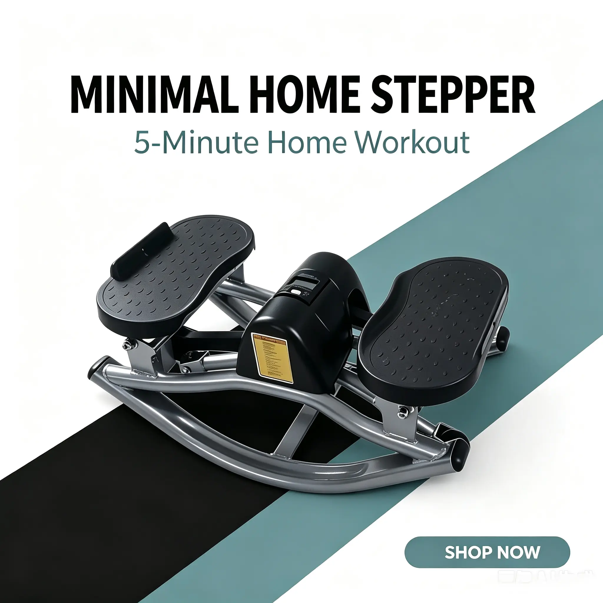 Lateral Rocking Stepper Exercise Machine, Side-to-Side Low Impact Stepper with LCD Counter, Compact Quiet Rock Stepper for Indoor Cardio, Lower Body Shaping Workout Equipment
