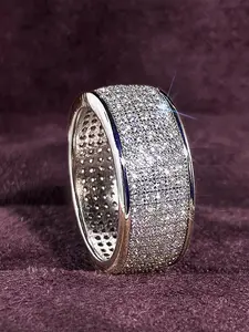 Elegant Rhinestone Decorated Ring, Elegant Glittering Ring, Fashion Accessories for Women for Party, Daily Clothing Decor, Trendy All-match & Exquisite Jewelry for Birthday Gift