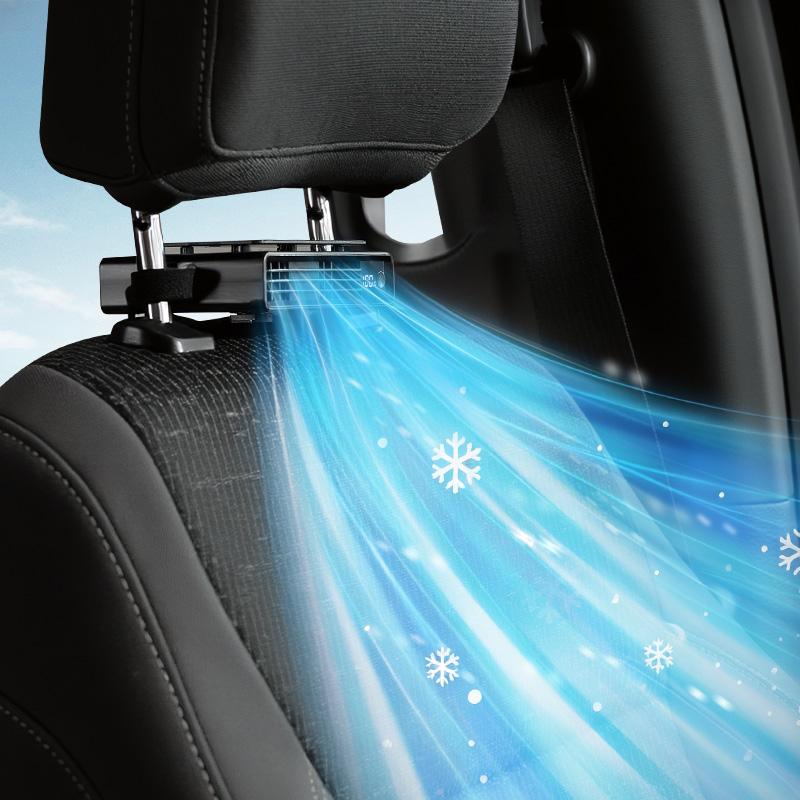 JOYTUTUS 2026 Car Seat Fan USB Plug-in Dual Turbo High Wind Power 3-Speed Adjustment Magic Tape Easy Install Universal Fit ABS Material Black Pink