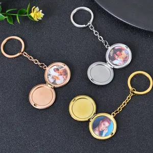 Personalized Foldable Frame Photo Keychain Circle