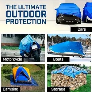 All-Season Waterproof Tarpaulin with High-density Thickened Material, Reinforced Corners, And Double-sided Waterproofing. Offers Excellent Sun Protection, Tear Resistance, And Durability. Perfect for Outdoor, Vehicle, And Cargo Cover Needs