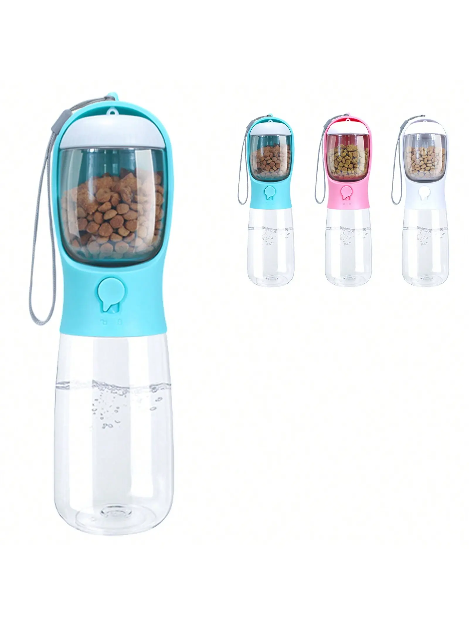 【Christmas Gift】Pet Water Bottle for Cats - Built-In Filter, 1 Food Bottle, 240g, 23x8x8cm, 300ml-550ml Large Capacity, Easy to Clean, Scratch-Resistant Outdoor Portable Water Dispenser