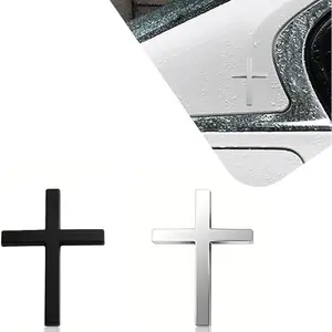 Metal Cross Stickers Decals for Car Window Bumper Laptop Helmet-Christian Religious Chrome Silver Cross Stickers Decals Waterproof UV Resistant Vinyl Decoration for SUV Truck Van Motorcycle Mirror Toolbox