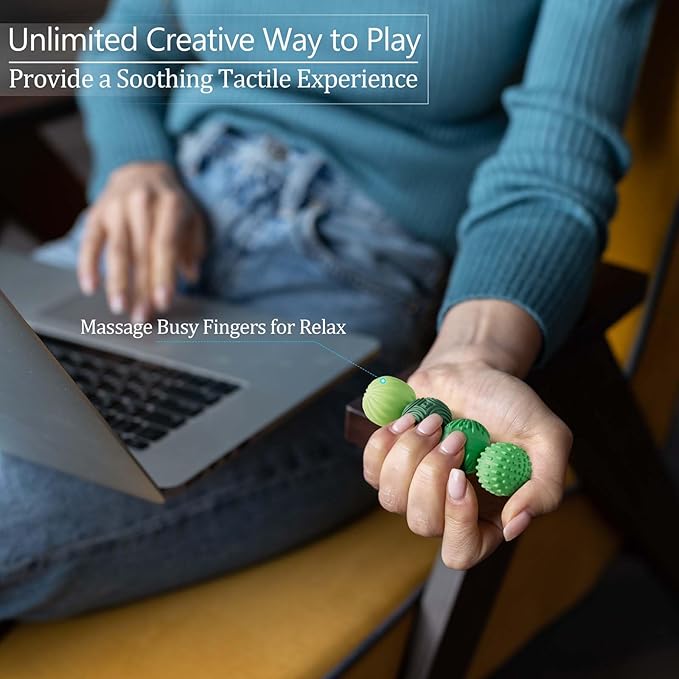 Silicone Magnetic Fidget Balls (4 Pack) Stress Relief Sensory Toy for Adults & Teens ADHD & Anxiety Relief Desk Fidget Toy Autism Sensory Balls Office Stress Toys Gift for Men Women Teens