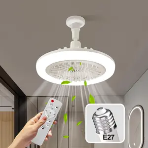 11 Inch Ceiling Fan Light with Remote Control, Dimmable LED Light Bulb Fan, Suitable for Bedroom, Kitchen, Storage Room, Wardrobe