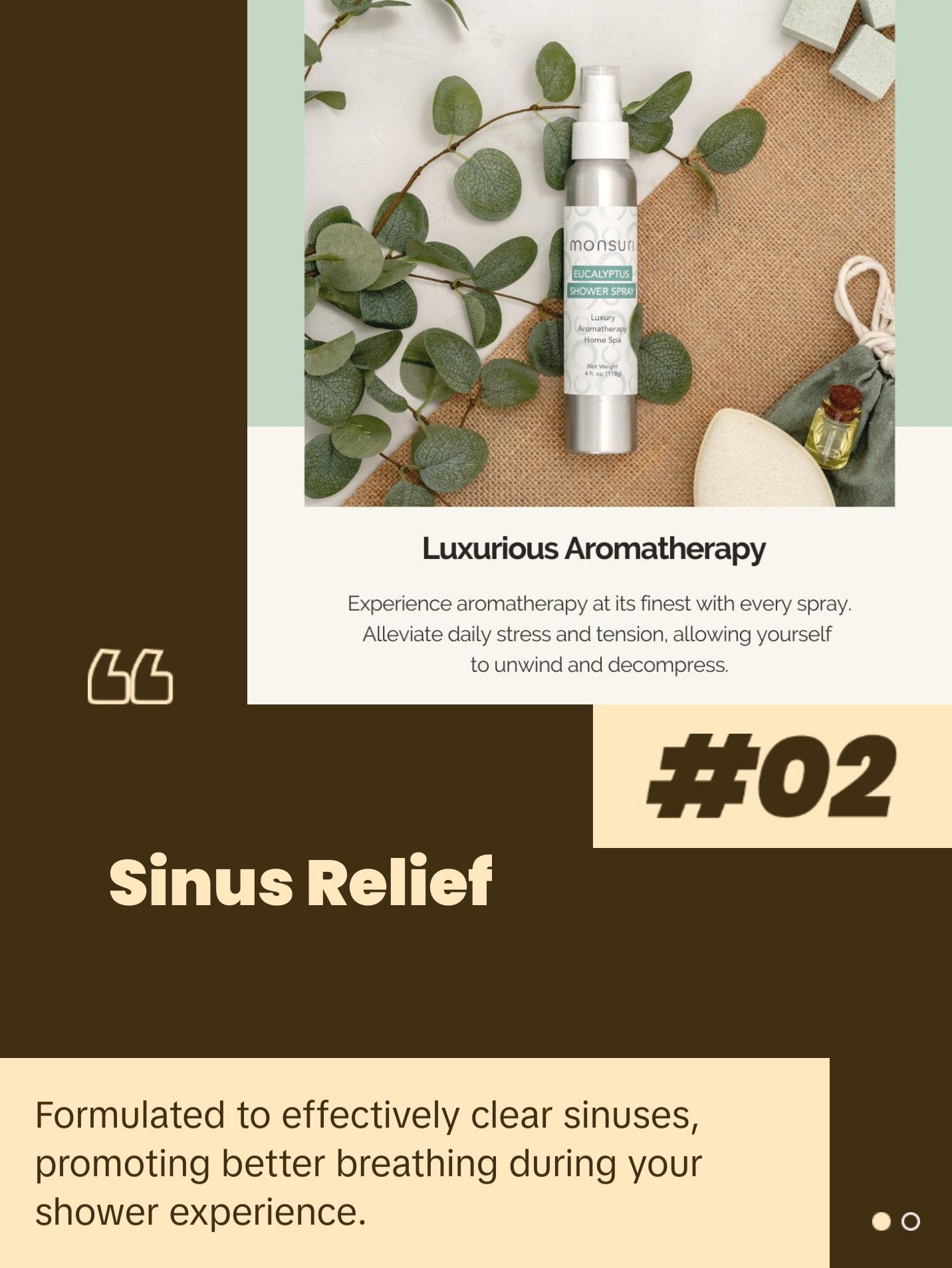 Eucalyptus Aromatherapy Shower Spray – Organic Sinus Relief & Stress Support Mist with Menthol & Peppermint Oils, Natural Spa Shower Steamer Alternative, Self-Care Spray for Congestion, Relaxation, and Deep Breathing