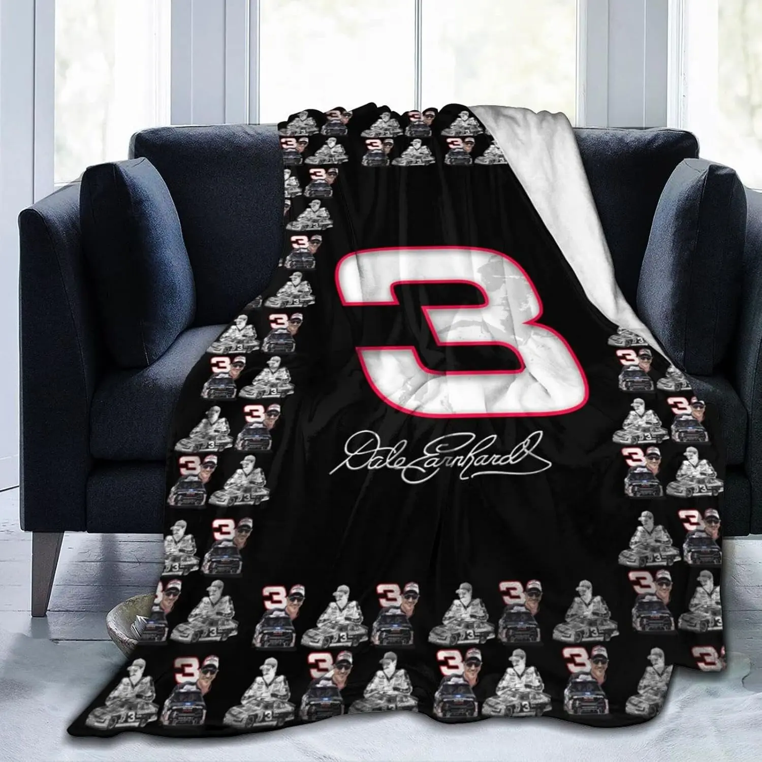Flannel Fleece Plush Blanket Throw - Super Soft Warm Lightweight Microfiber Blanket for Chair, Sofa, Couch, Camping, Travel, Black Christmas Print Flannel Blanket cozy