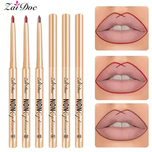 ZaiDoc Non-Smudge Lip Liner Set: Long-Lasting Waterproof Pencils for Precise Lip Contour & Defined, Full Lips (3 Shades)