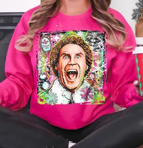 Cheer King Christmas Sweatshirt Hot Pink Holiday Vibes Nov 25 Drop Long Sleeve Unisex Fit Super Soft Vibrant Design