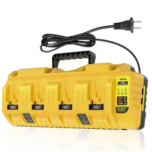 4 Port Multi Rapid Charger Compatible with De-walt  20V/60V MAX Batteries DCB606 DCB609 DCB208 DCB206 DCB204 DCB203 DCB201 DCB200